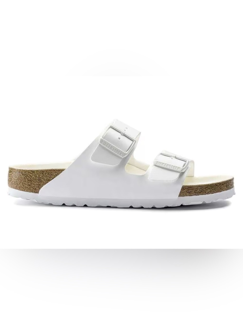 Birkenstock White Two-Strap Arizona Sandals Birko-Flor